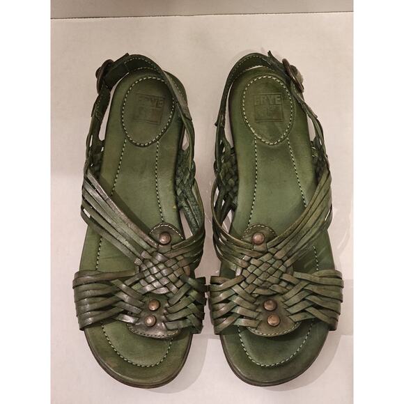 Frye Jacey Green Huarache Leather Sandals Women’s Size 9 - Picture 6 of 9
